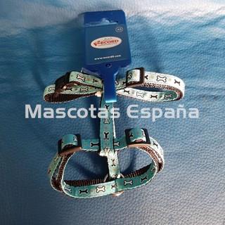 RECORD Arnés H Nylon Ajustable Huesos XS Azul - Imagen 1